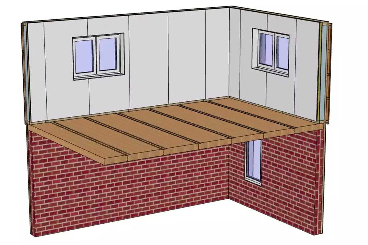 Ansicht Massivholzdecke
