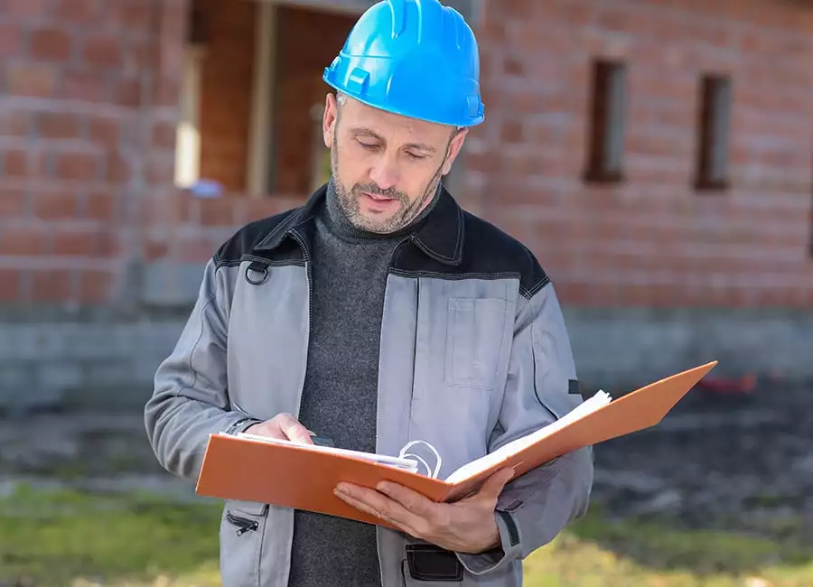 Bauleiter auf Baustelle